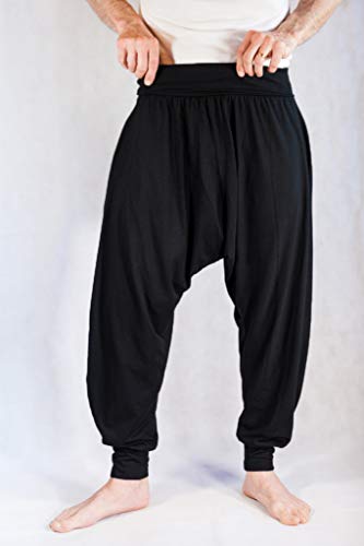 Savari Pantalones Yoga Pilates Harem Etnicos Comodos Color Negro Talla 2XL