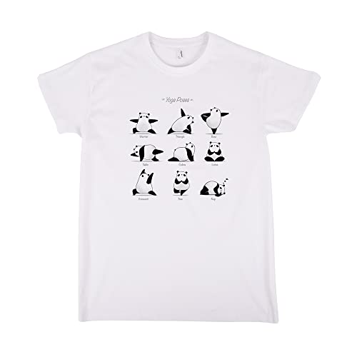 Camiseta Yoga Panda - Yogi - 100% Algodón - Serigrafía Blanco - Talla XL
