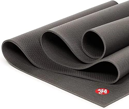 Manduka PRO Lite - Esterilla de yoga ligera para mujeres y hombres, antideslizante, cojín para apoyo y estabilidad de las articulaciones, 4.7 mm de grosor, 79 pulgadas (200 cm), color negro