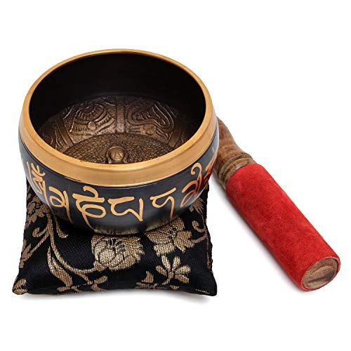 Zap Impex ® Hermoso regalo de Navidad Nuevo hecho a mano de bronce Buda Tazón Bowl Meditación tibetana Yoga Bowls 4 pulgadas