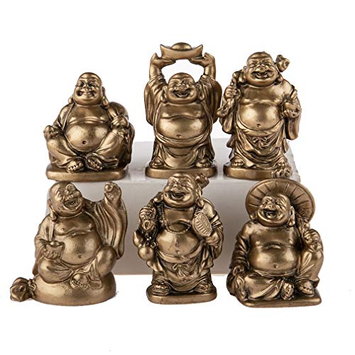 lachineuse 6 Figuras de Buda con archivador, Figurines Doré, 26x6x3cm